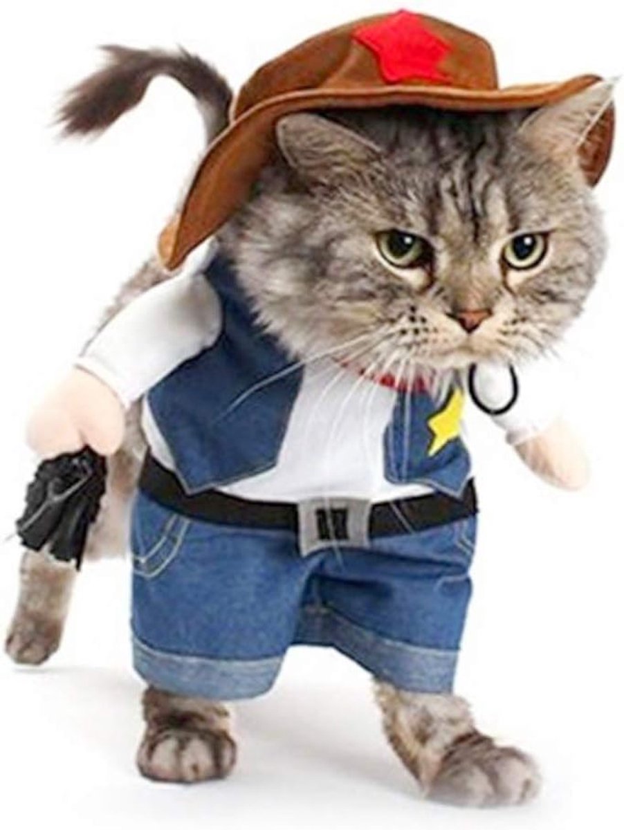 Cowboy kostuum hoed grappig kostuum voor katten en kleine honden