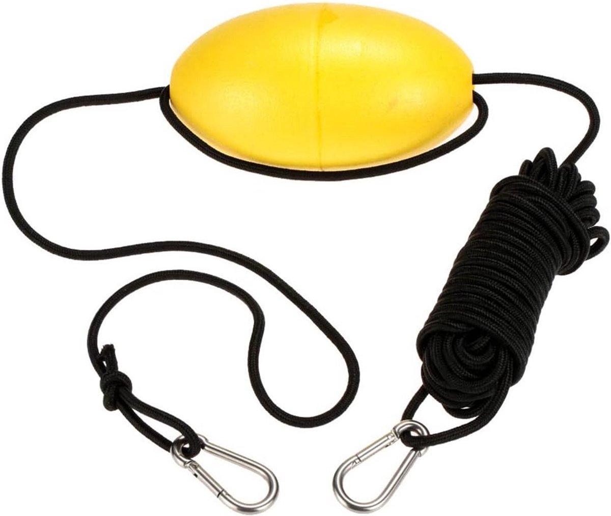 30ft Marine Rope Tow Line, Boei Ball Float Leash & Rvs Haak voor Vissen Drift Ankers Systeem