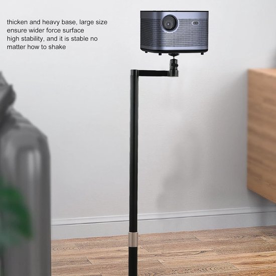 Vloerstandaard, Universeel Projector Mount Statief, In Hoogte Verstelbaar, Hide Against Wall Mount Bracket Plank met Heavy Duty Basefor Camera Gimbal Mobiele Telefoon — afbeelding 4