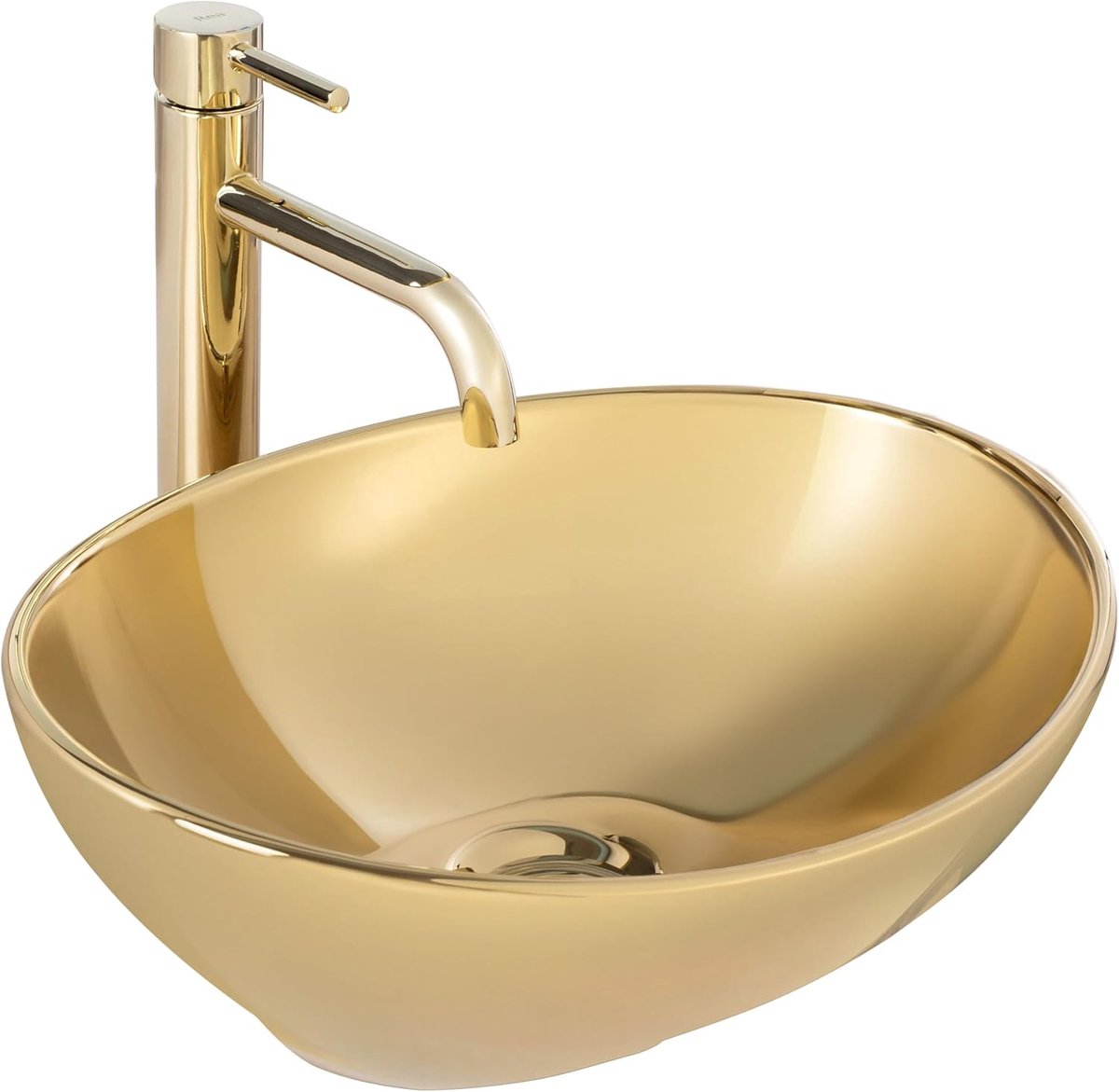 Opzetwastafel SOFIA GOLD wastafel handwasbak wastafel voor badkamer gemaakt van hoogwaardig keramiek (goud)