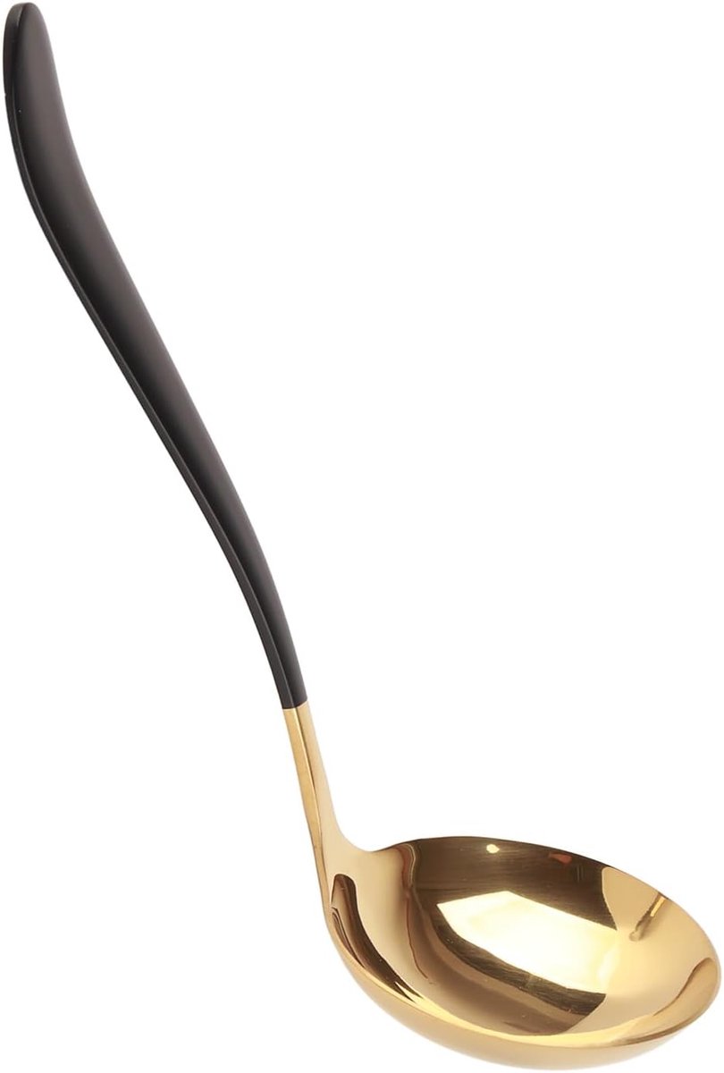 Soeplepel Roestvrijstalen Soeplepel Lange Steel Koken Lepel Gouden Keuken Opscheplepel voor Kaassoep Chili Jus Salade dressing