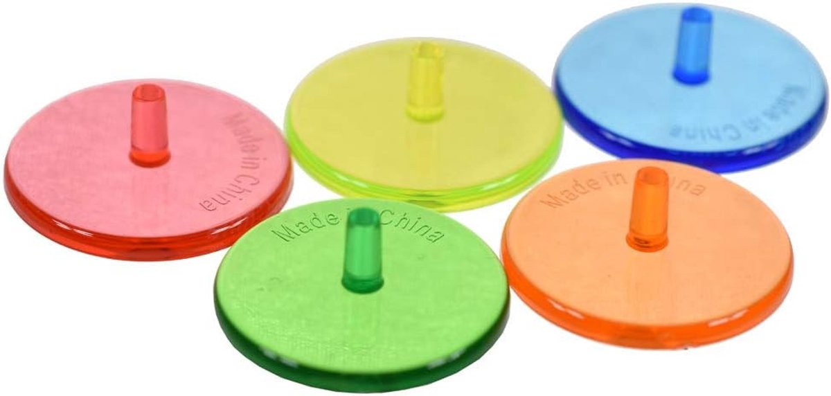Balmarkers, kunststof, transparant, 24 mm, plat, rond, 100 stuks