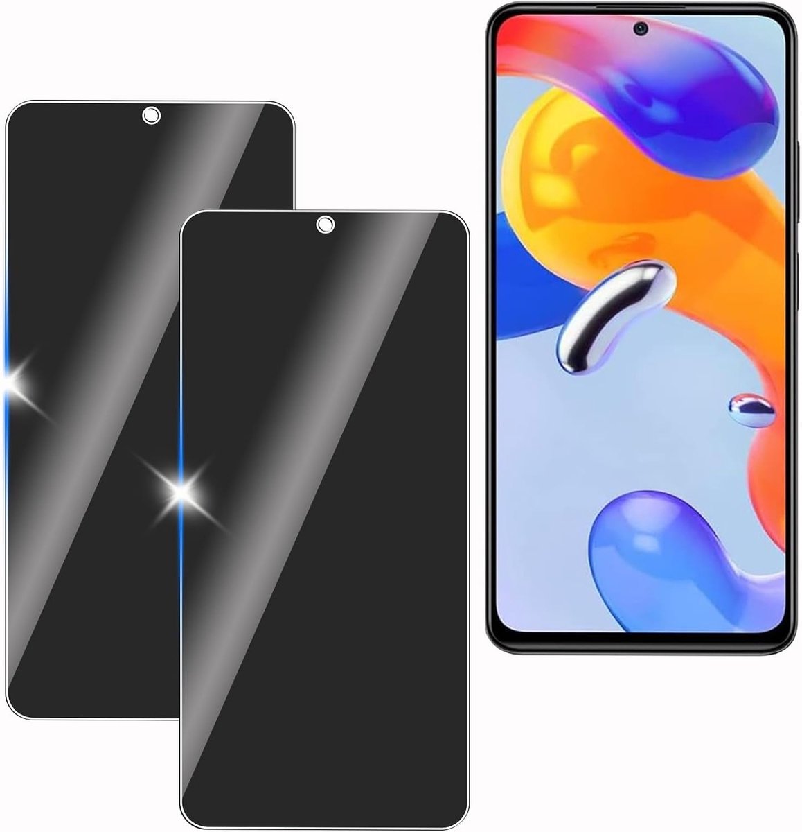 Voor Xiaomi Redmi Note 11 Pro 2 stuks privacy scherm anti-snoop film, anti-spion beschermglas film,privacy scherm, 9H hardheid, krasbestendig