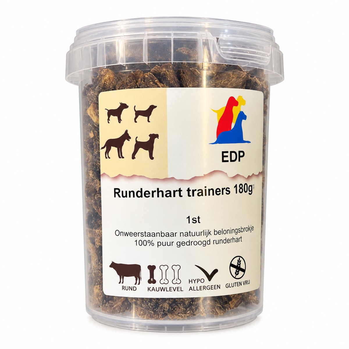 EDP Runderhart Trainers Hondensnack 100% Natuurlijk 180 gr