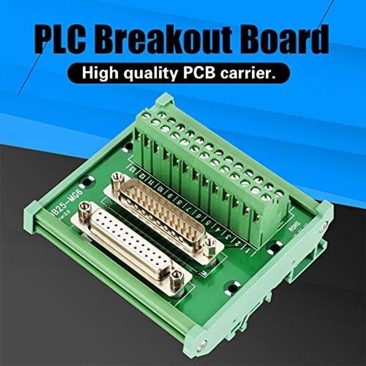 Power Strip Breakout Board voor D-Sub DB25, PCB Terminal Block, Interface Plug voor DIN Rail Montage, Aansluitblok en Bescherming