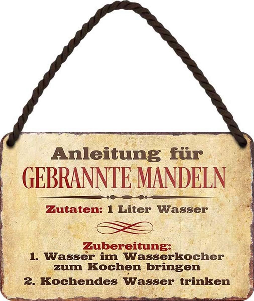 / A handleiding voor gebrande amandelen. 18x12 cm metalen bord hangbord HS245
