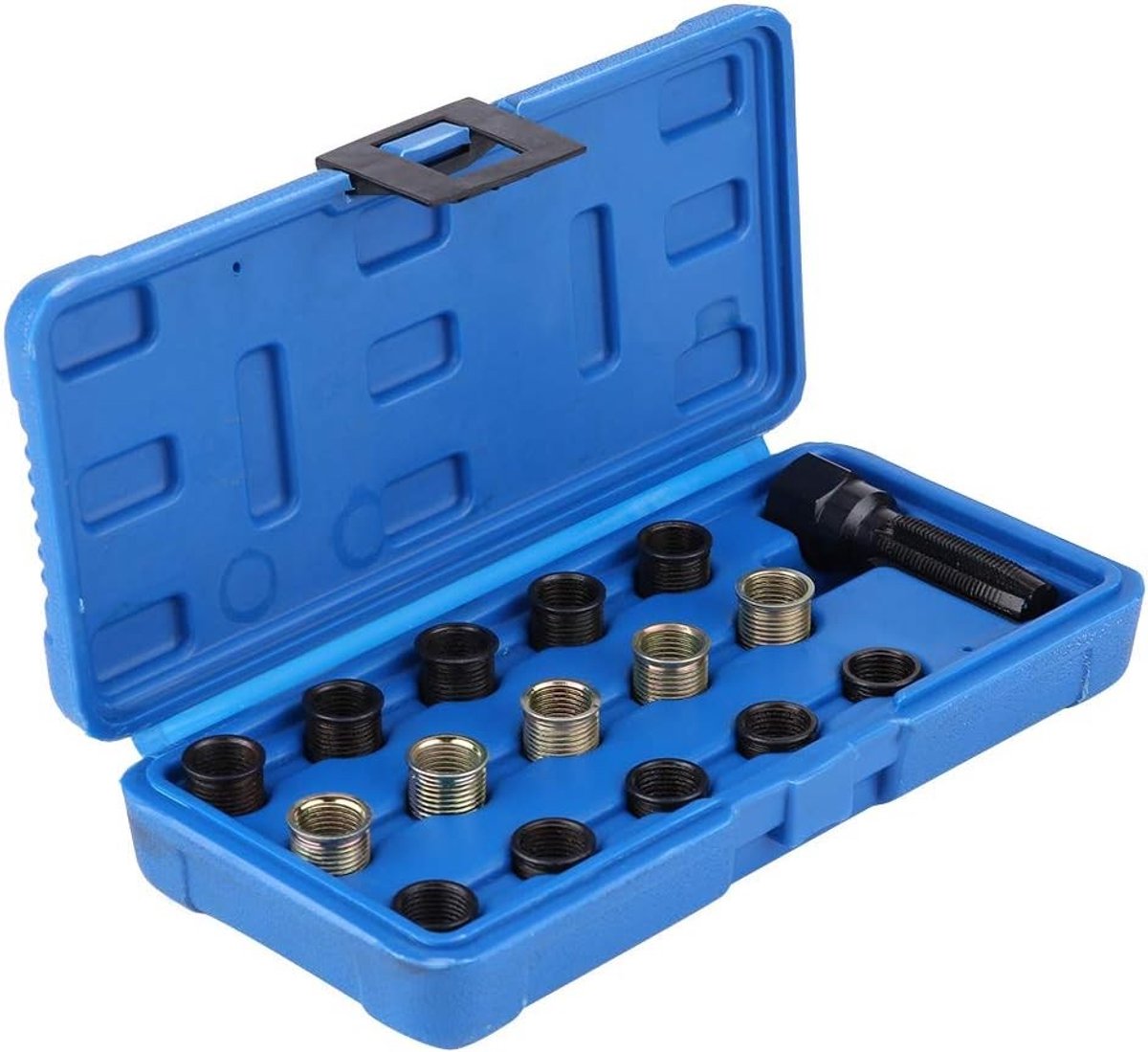 Tapping Tool Set voor Bougiedraad Reparatie - 16-delige Kit met 14mm x 1.25mm M16 Tap en Draagbare Opbergdoos voor Bougies en Draadherstel
