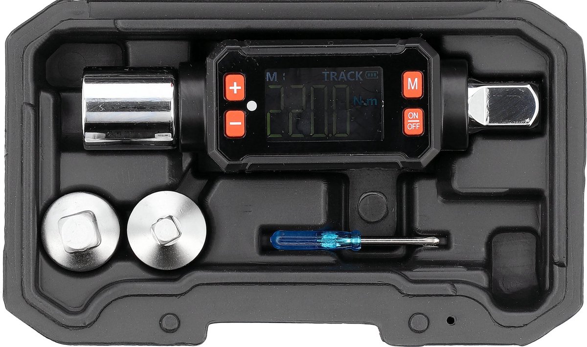 Digitale Momentsleutel Adapter - 1/2" Drive - 20-220 Nm - Inclusief 1/4" & 3/8" Verloopstukken