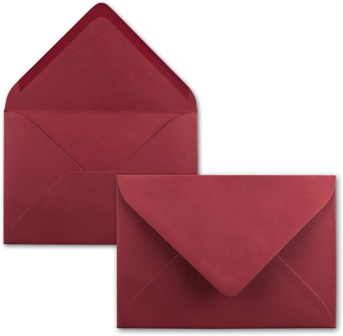 Omslagen in donkerrood - 100 stuks - DIN C5 enveloppen 22,0 x 15,4 cm - natkleefrand zonder venster - Kerstmis, wenskaarten - FarbenFroh-serie