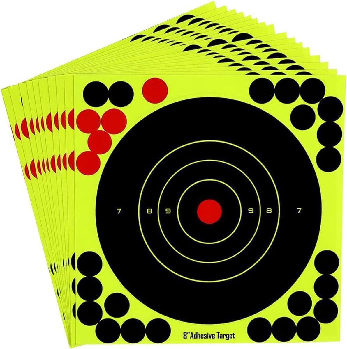 Schietschijven om te schieten, lattereffect in neongeel, diameter 20,3 cm, hoge zichtbaarheid voor precisie-training met perslucht en softair