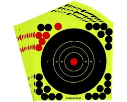 Schietschijven om te schieten, lattereffect in neongeel, diameter 20,3 cm, hoge zichtbaarheid voor precisie-training met perslucht en softair