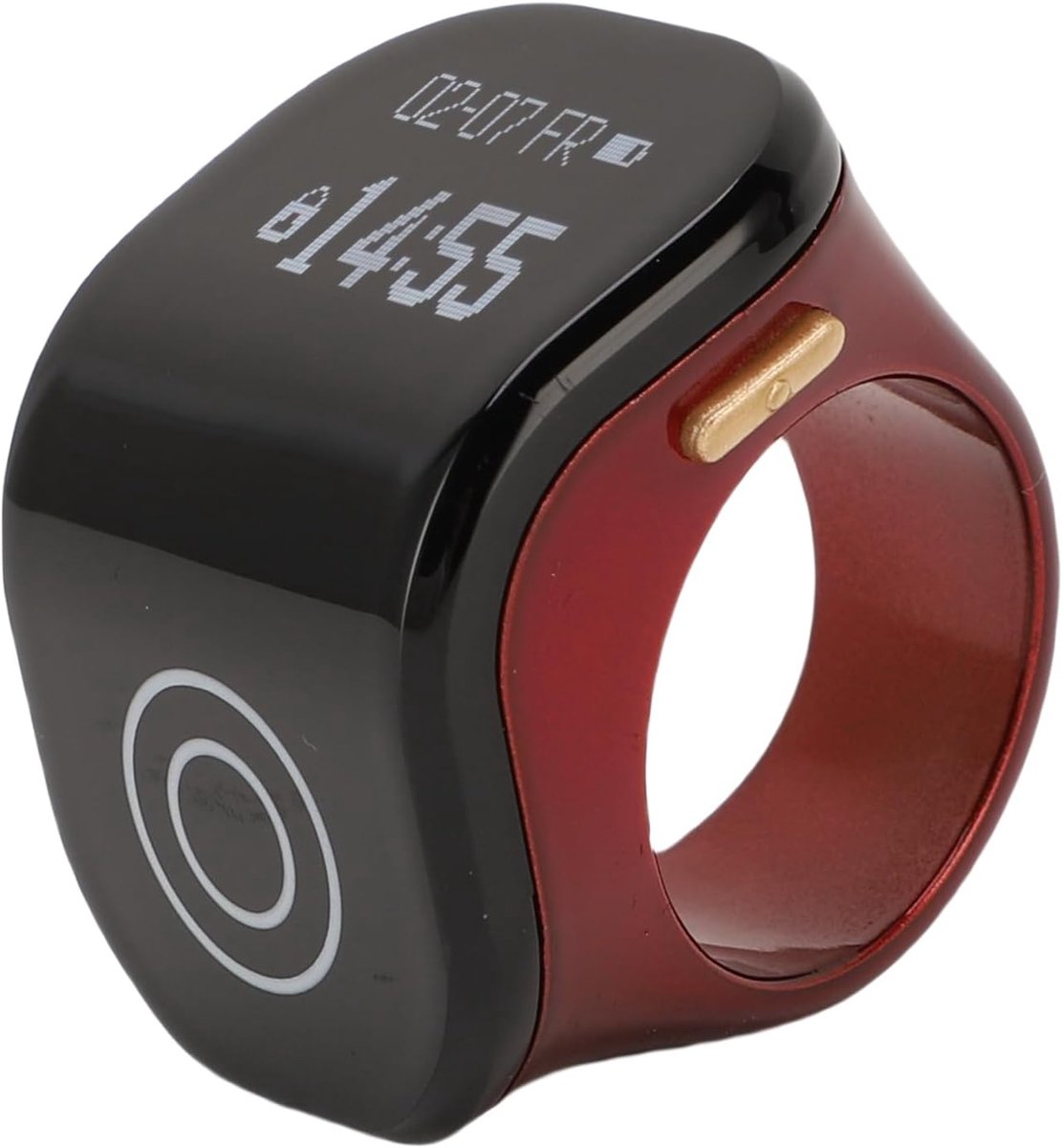 Tasbih Zikr -Ring, Heldere Lcd Display Ring Vinger Teller, Intelligente Touch Digitale Teller Gebedsherinnering Ring (rood)