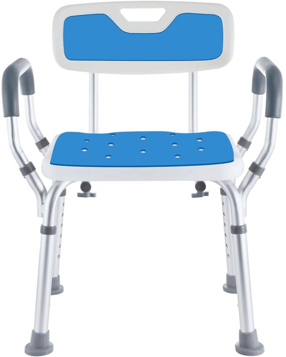 Zolvano® Douchekruk Inklapbaar - Douchestoel -Wit en blauw