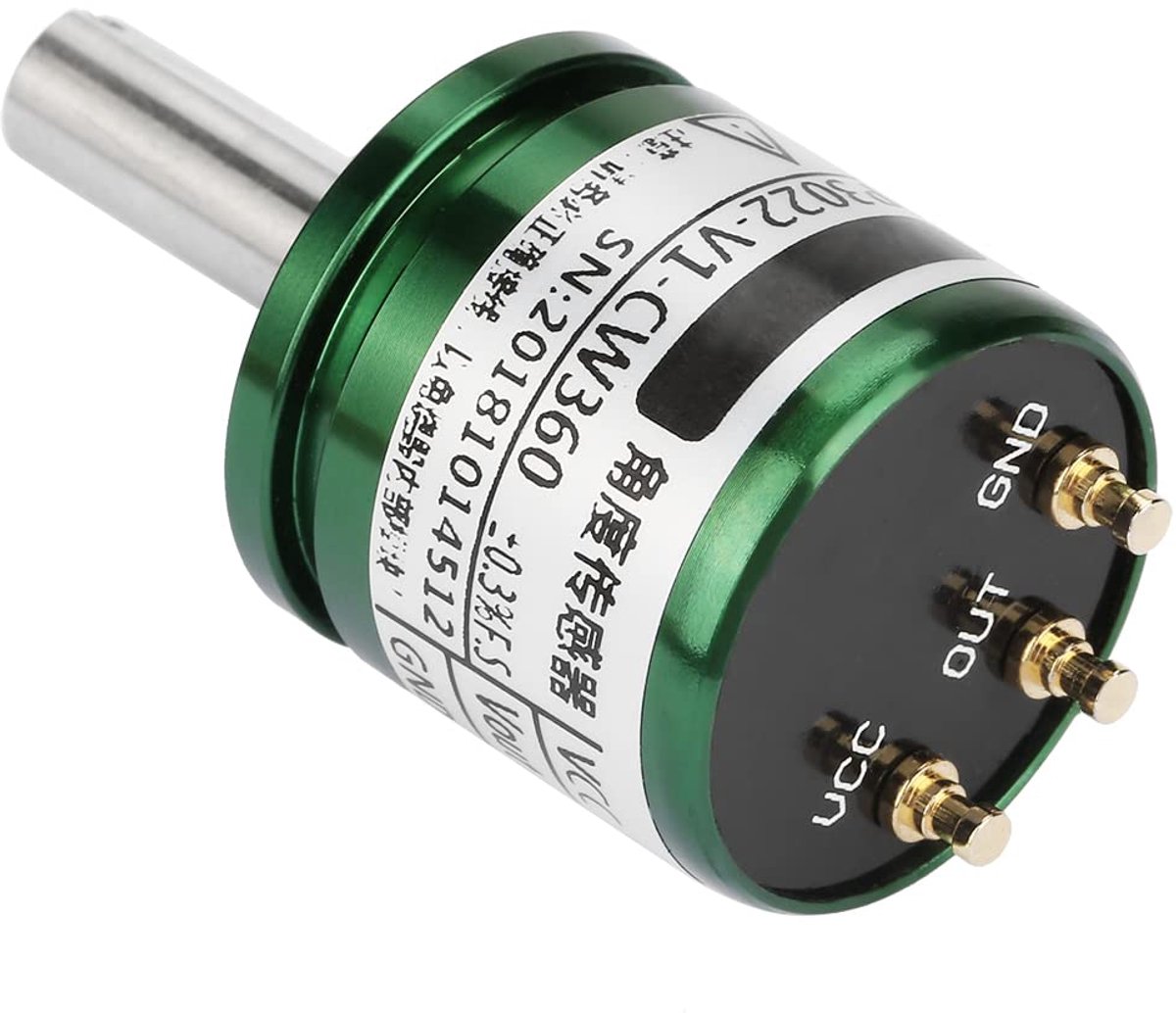 Hall-hoeksensor, Meetbereik Van 360 ° Hall-effectsensor Draaibare Hall-hoeksensor Hall-effectpotentiometer Hoeksensor Hall-sensor, Resolutie 0,088°, 0-5V-uitgang Volledige Cirkel 12-bit
