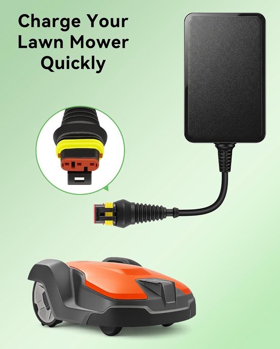 28V 1.3A voedingsadapter lader compatibel met Husqvarna Automower 105, 305, 310, 315, 315X, 405X, 415X, 310 Mark II, 315 Mark II, Gardena R50Li, R70Li, R80Li, Sileno City, Life, Minimo — afbeelding 5