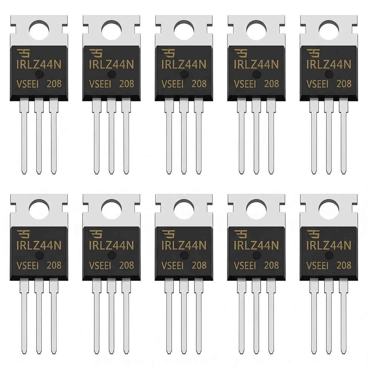 10 stuks IRLZ44N Transistor MOSFET 49A 55V Kanaal N Gelijkrichter Power Transistor Elektronische Component TO-220 Halfgeleider Kleine Maat Rijden met Hoge Ingangsweerstand