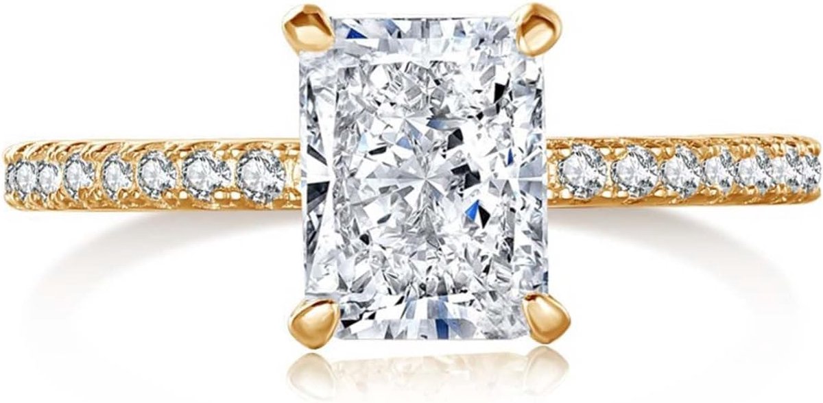 Vierkante kristallen damesring gouden vingerknokkels ring kubisch kristal gestapelde ring Boheemse stijl ring open ring verstelbare ring ornament cadeau voor meisjes