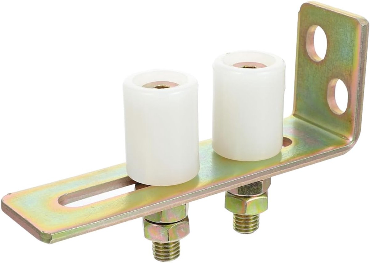 Schuifpoort geleiderail met L-houder dubbele nylon rol