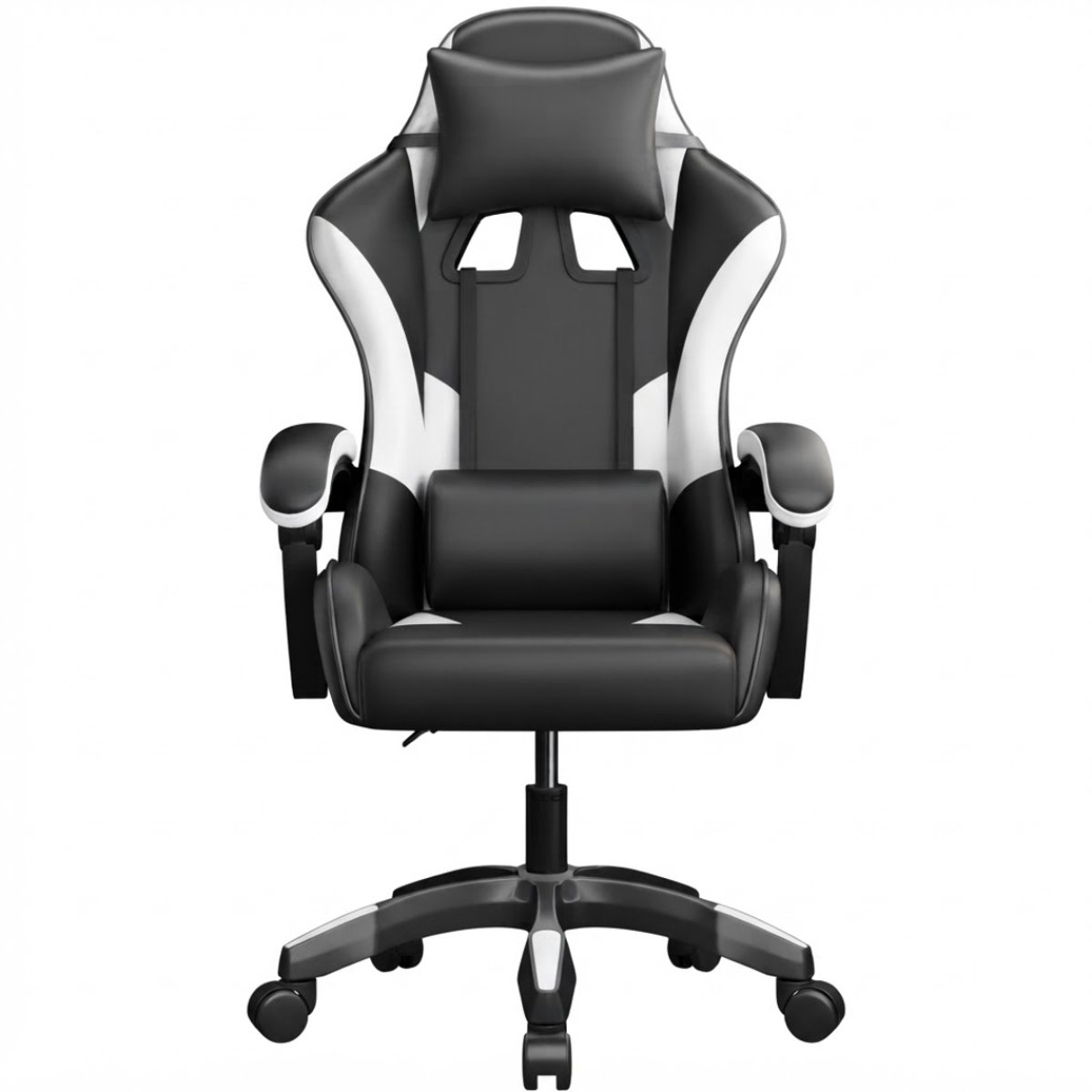SP® Gamestoel - Ergonomische Bureaustoel - Bureaustoel - Zwart/Wit - 64cm x 61cm x 128cm