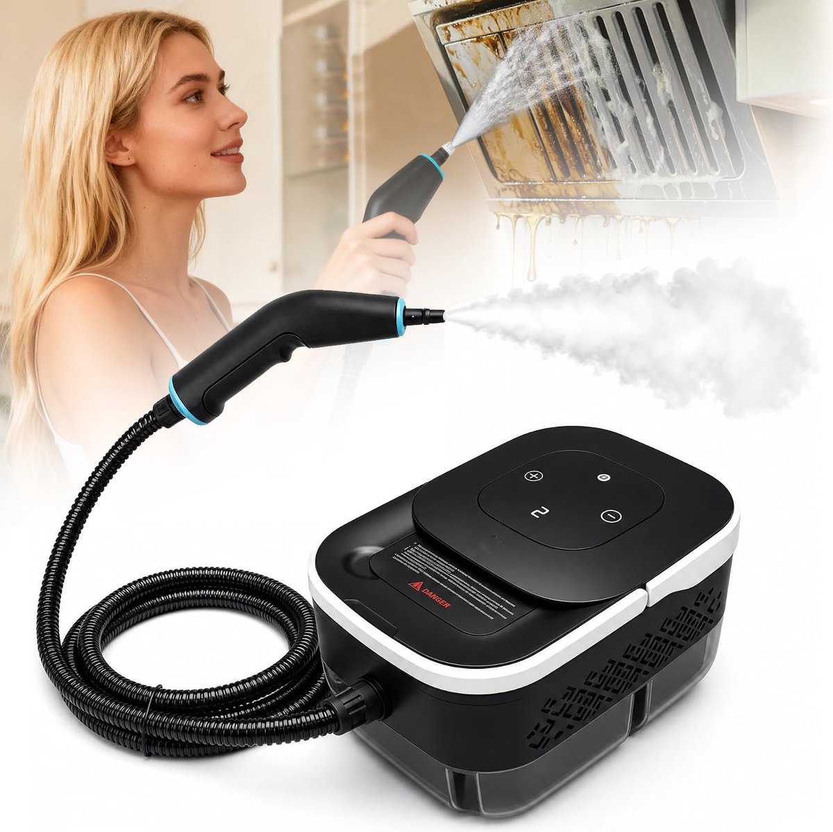 Handzame Stoomreiniger - Hogetemperatuur Stoomreiniger Onder Druk - Met Grote Tank En 10 Accessoires