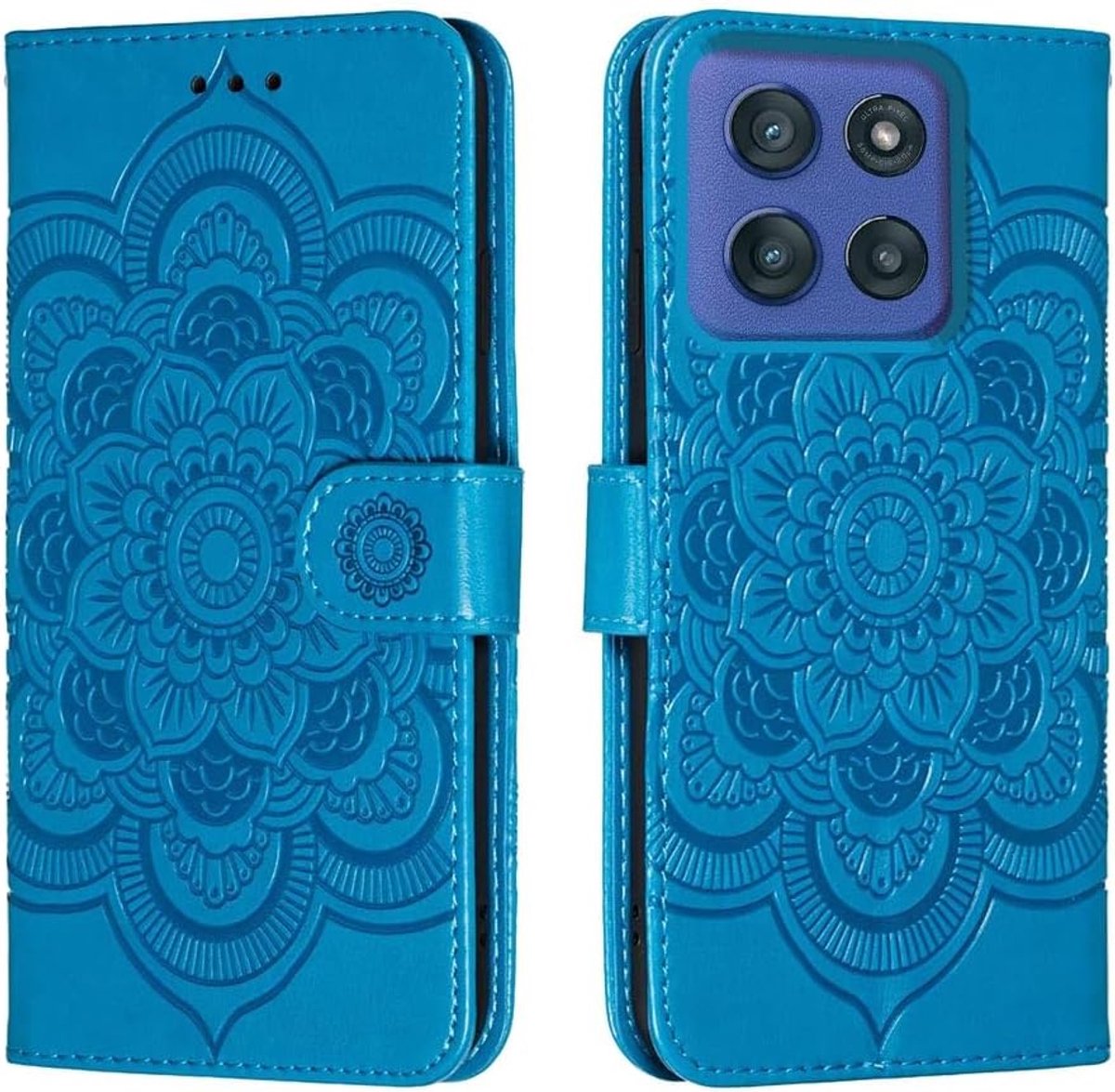 Hoesje voor Motorola Moto G67/G77/G87, Klaphoesje, Blauw