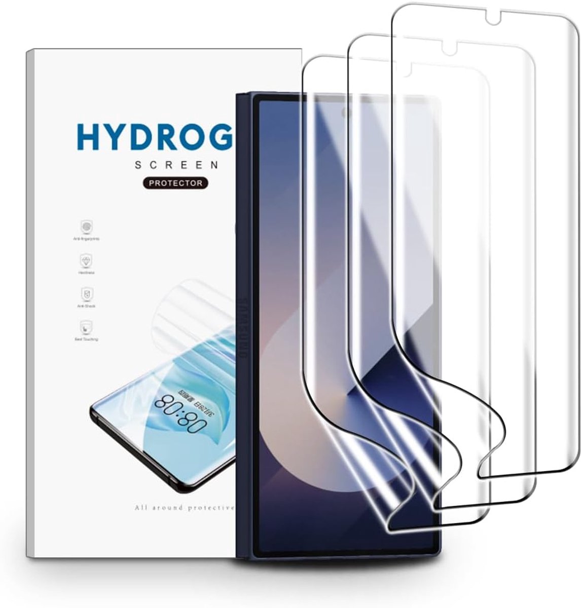 Schermprotector voor Samsung Galaxy Z Fold 6, 3 Stuks Schermbeveiliging Ultra Helder, TPU Flexibele Beschermende Zachte Film, Krasvast