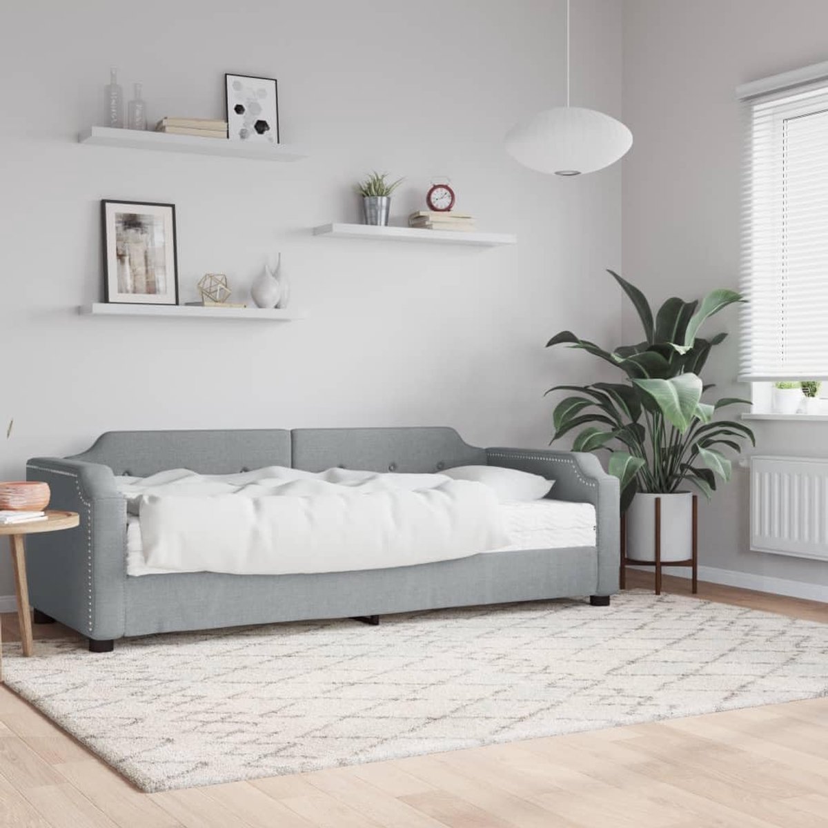2 in 1 Schuimmatras Slaapbank Lichtgrijs 90x200 cm
