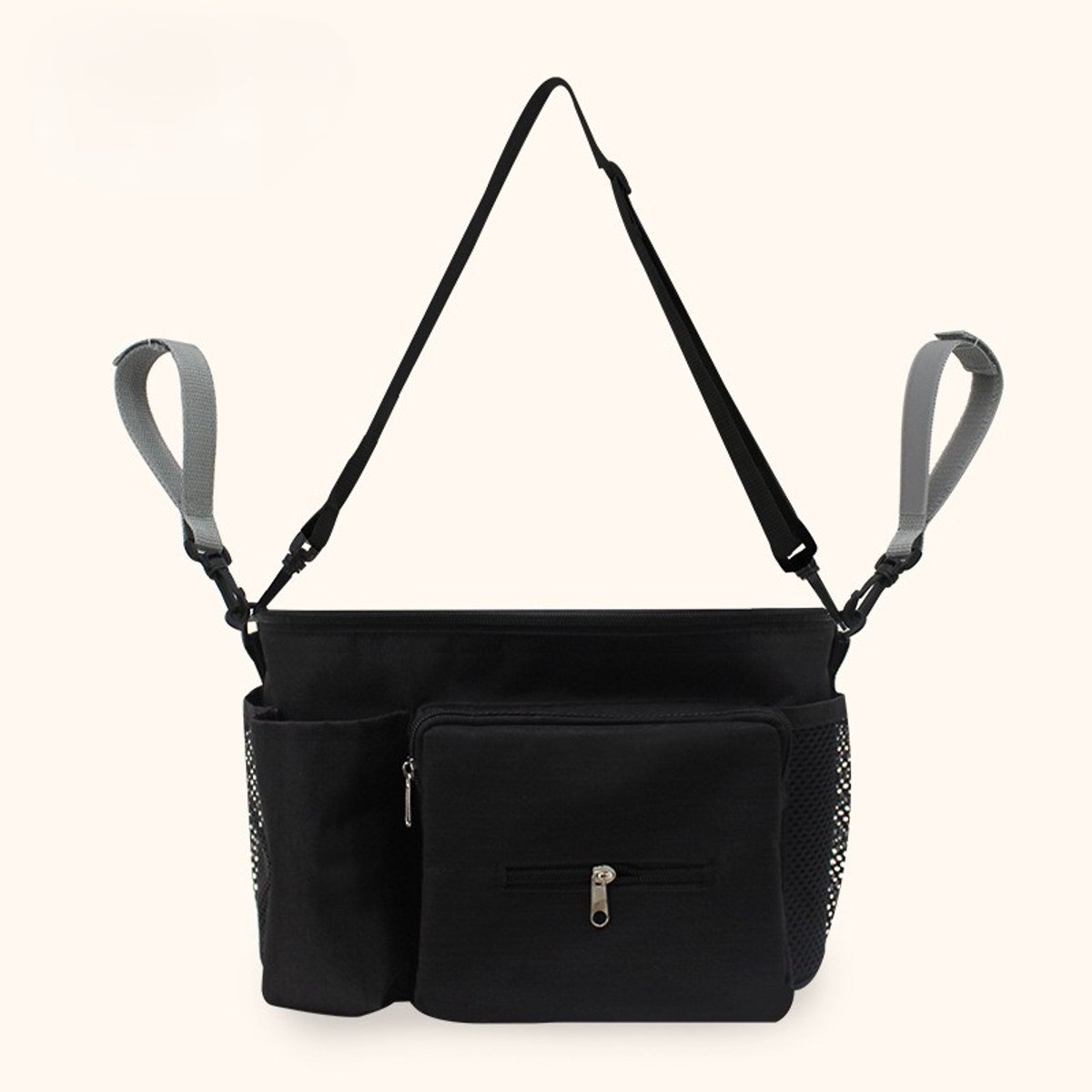 Organizer-tas voor kinderwagen – Universele, waterdichte opbergtas met verstelbare schouderriem – Ruime kinderwagen-organizer, Kleur 1