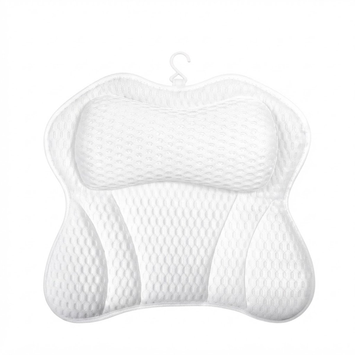 SP® Badkussen - Badkussens Voor in Bad - Nekkussen Bad - Wit - 44cm x 43cm x 5cm