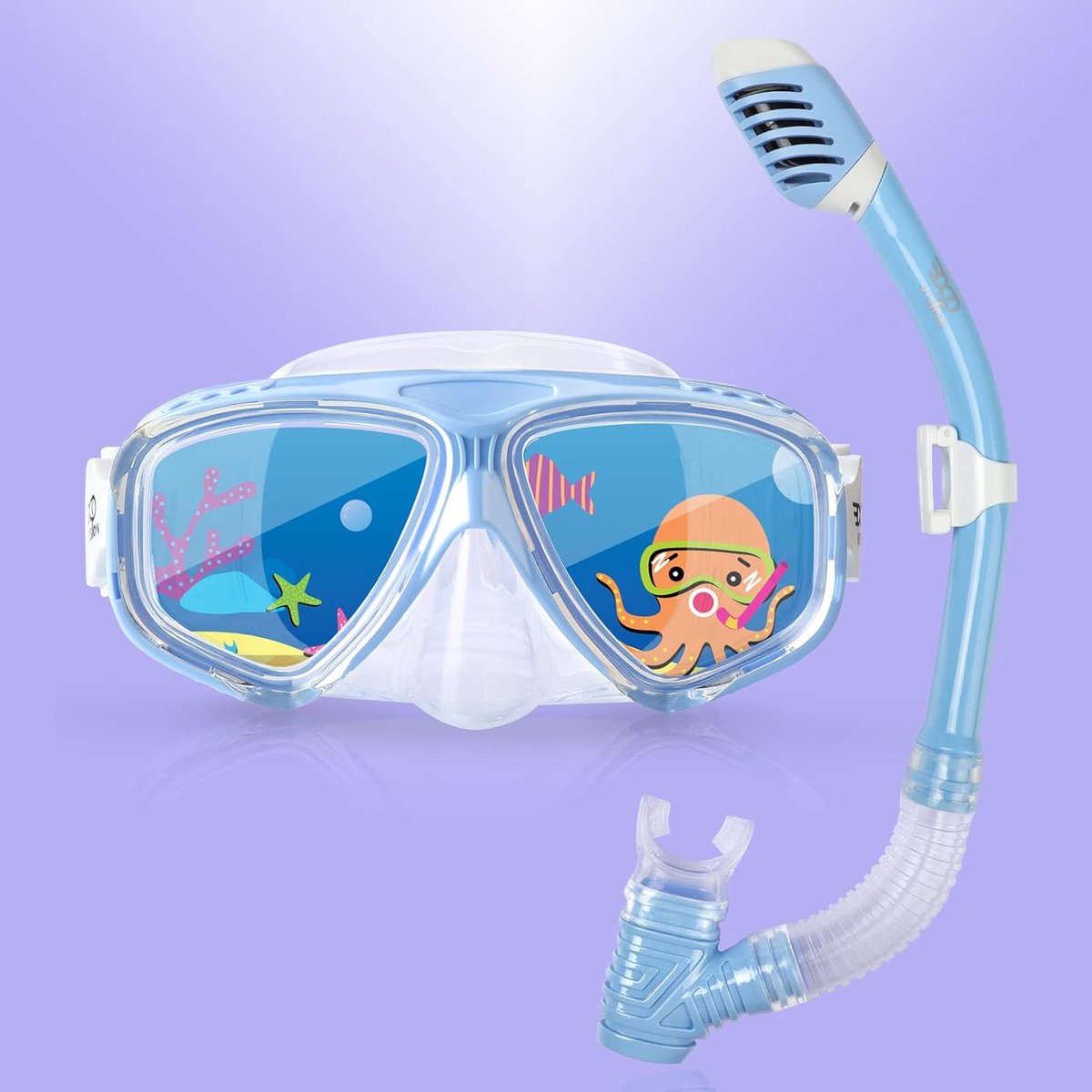 Zwemmasker voor kinderen, 180° panoramisch duikmasker voor kinderen, anti-condens, zwembril met neusafdekking voor zwemmen, duiken, snorkelen, voor jongens en meisjes van 4-14 jaar