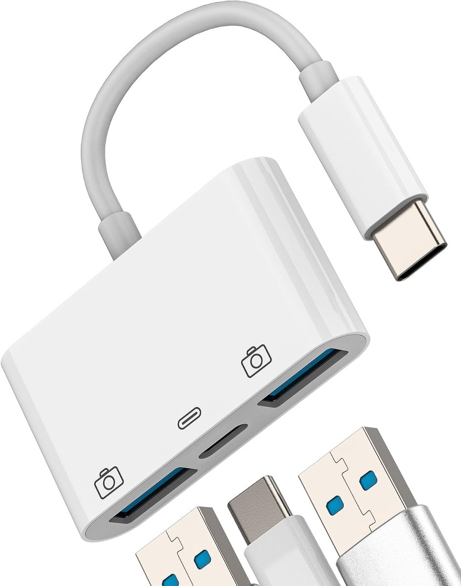 USB C naar USB 3.0 type C OTG-kabel voor iPhone 15 Android MacBook iPad compatibel met Samsung opladen type C aansluiting data-stick camera converter tp-BH