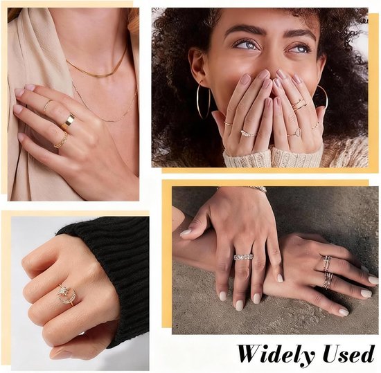 23-delige damesring, retro, vintage, verstelbaar, boho-ring, stapelbaar, midi-ringen, minimalistische set, fantasie-duimringen, cadeau voor familie, partner — afbeelding 5