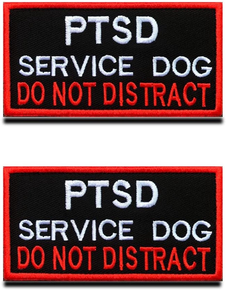 2 stuks "PTSD Service Dog Do Not Distract" diensthonden vest/harnas embleem geborduurde badge met klittenband Medic EMT service hond patch voor honden vest harnas kleding