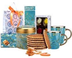 Souvenirs Holland - Amandelbloesem Van Gogh - Koffiekopjes - Holland pakket - Stroopwafels - Hollandse cadeautjes - Van Gogh - Molen