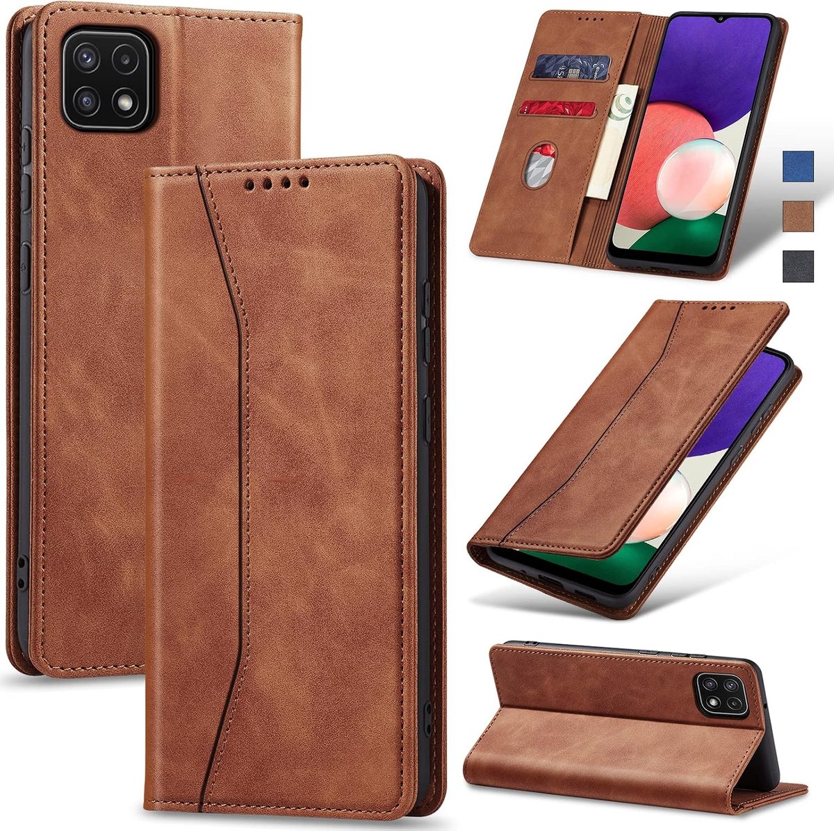 Hoesje voor Samsung A22,Bruin
