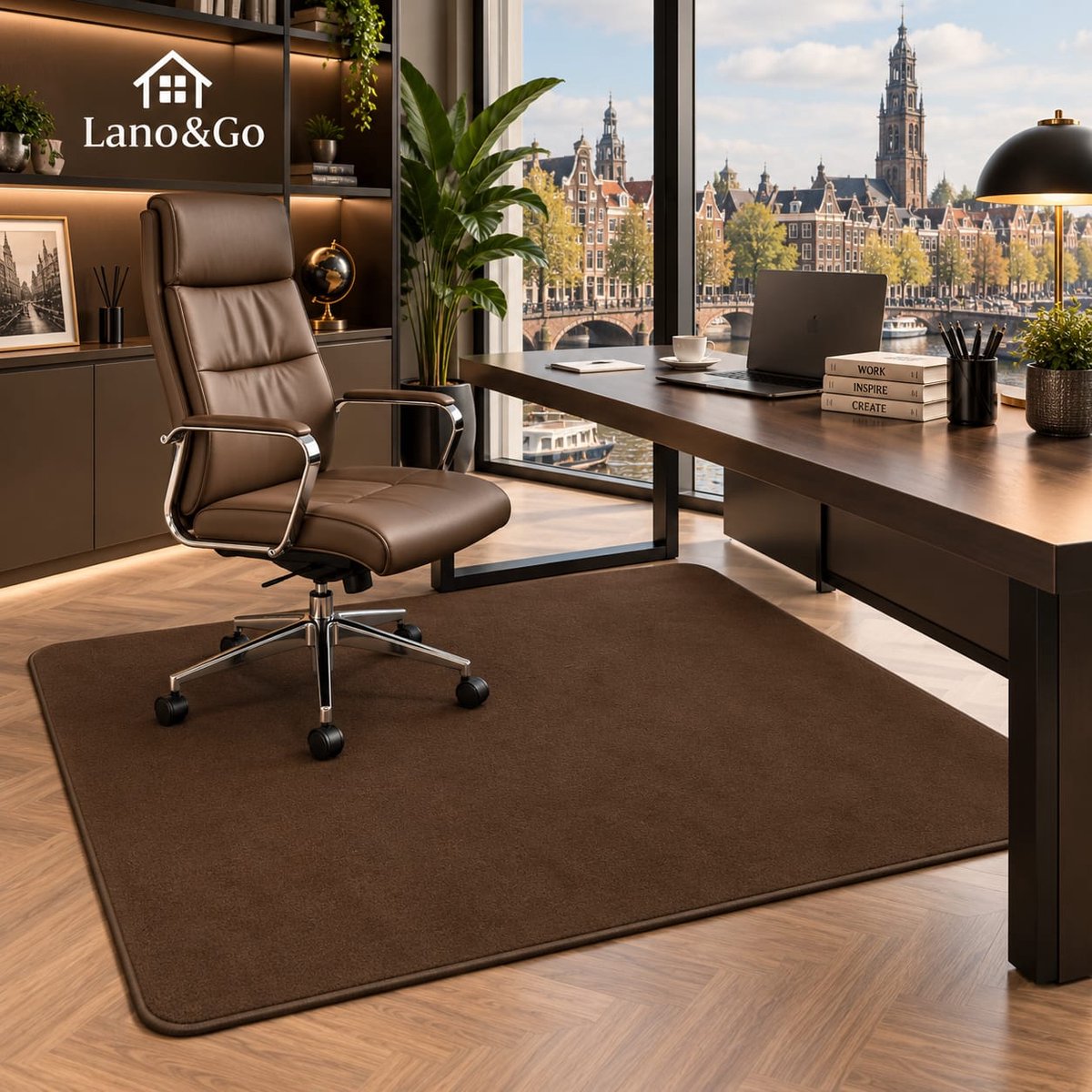 Lano&Go Bureaustoelmat 90x120 cm Antislip Draaistoelmat Computerstoelmat Gamen Kantoor