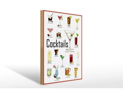 Holzschild Alkohol 30x40cm Cocktails cuba libre Martini