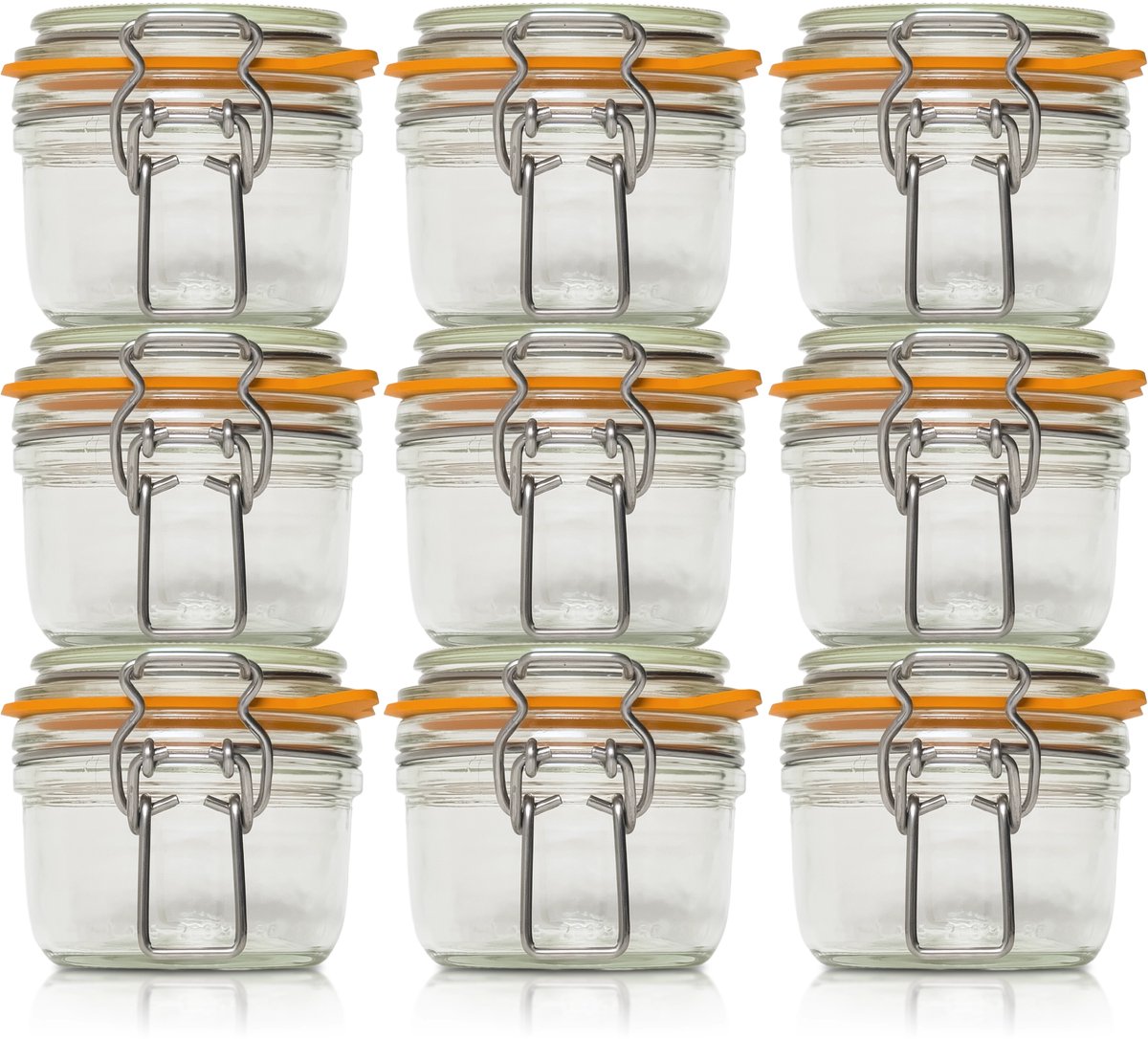 Le Parfait 125ml/gr Weckpotten Set (9x 125ml) | OP=OP VOORDEELSET | 9 Weckpotten van 125 ML | Premium A-kwaliteit | Robuust en Voedselveilig | Ideaal als voorraadpot, inmaakpot of conserveerpot | Made in France