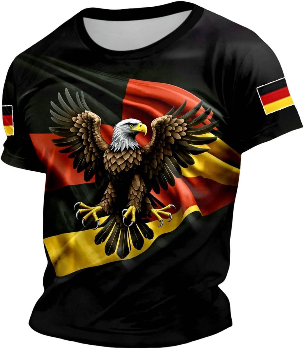 Deutschland Fußball Shirts WM 2026 T-Shirt Herren Sommer Kurzarm Rundhals Germany Fußball Fanartikel Bequem Oberteile Weltmeisterschaft Übergröße