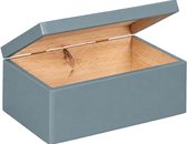 HAUDT® houten kistje EVA mini DENIM - met klepdeksel - 30 x 20 x 13 cm - blauw