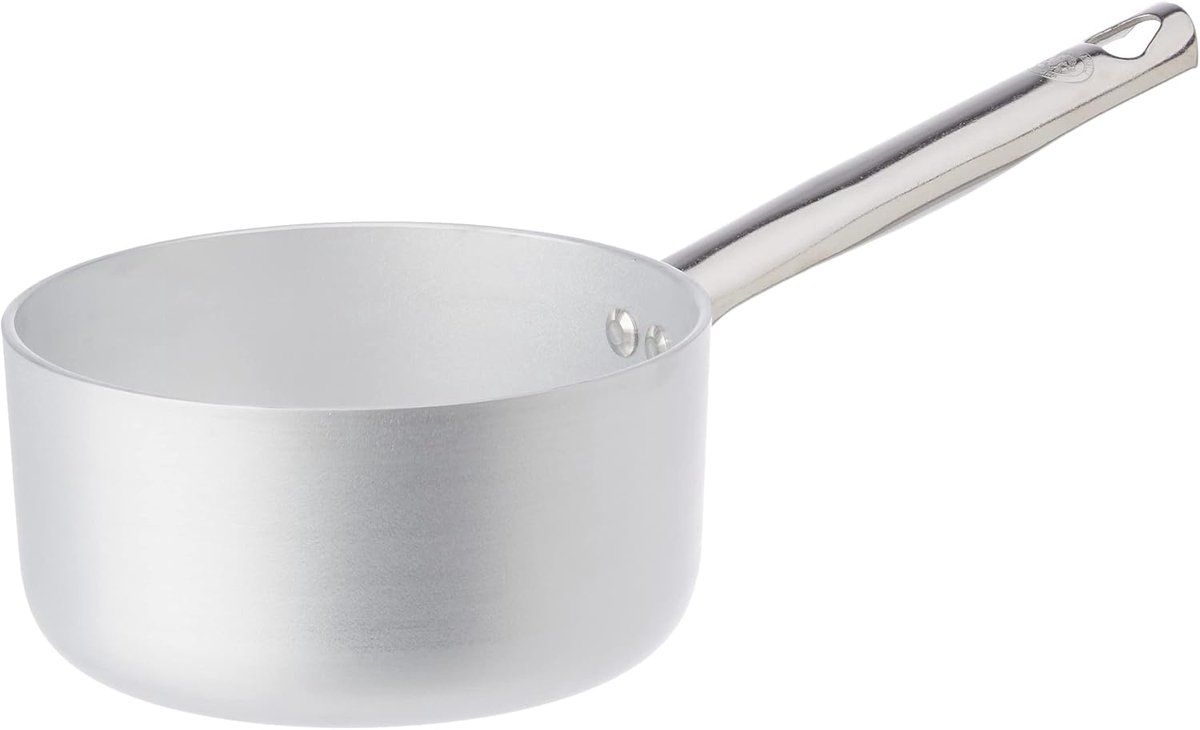 Agnelli ALMA10516 Professionele aluminium pannen, 3 mm, hoge braadpan met handvat, 1,7 l