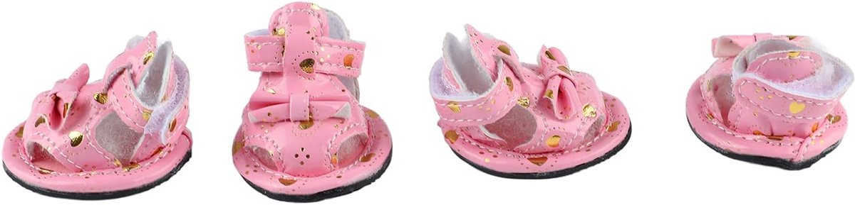 Waterdichte Sandalen voor Honden, Antislip Pootbeschermers met Verstelbare Lus, Zomer Avontuurschoenen voor Kleine Honden, Set van 4 (3#)