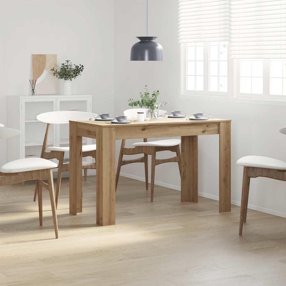 Hout strakke lijnen artisanaal eikenkleur 120x60x76 cm