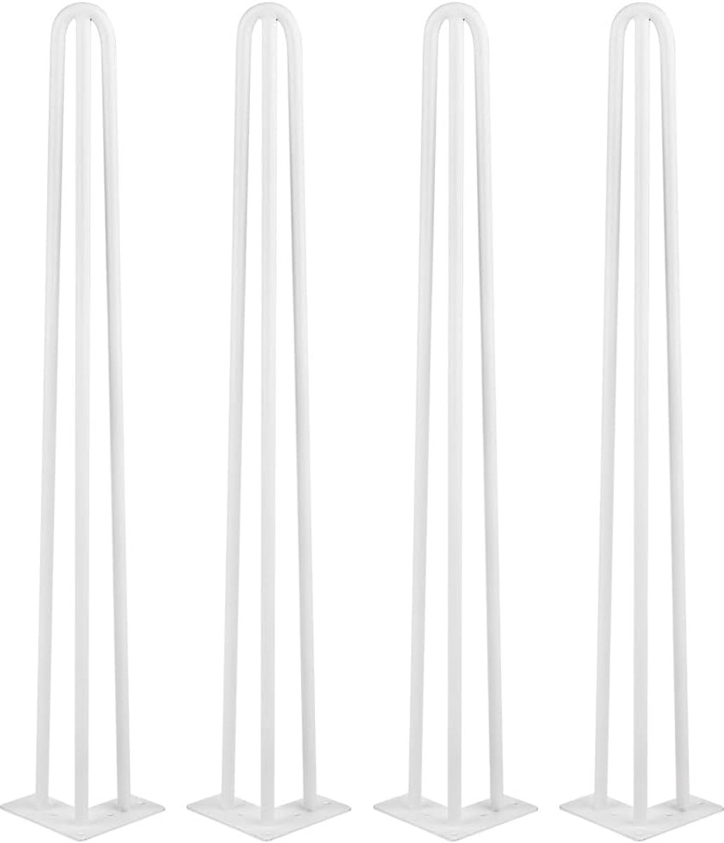 Poten Hoogte 71 cm, Meubilair Metalen Tafelpoten 3 Staven, Bureaupoten Staal, Meubelpoten Hairpin Set van 4 voor Bijzettafels, Banktafels, Houten Banken, Hoge Stoelen, Bartafels