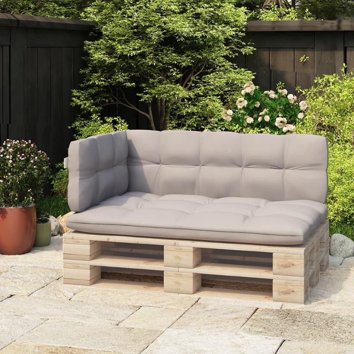 Rugleuning voor palletbank 110 cm van gepoedercoat ijzer voor tuinmeubelen DIY palletmeubels wit
