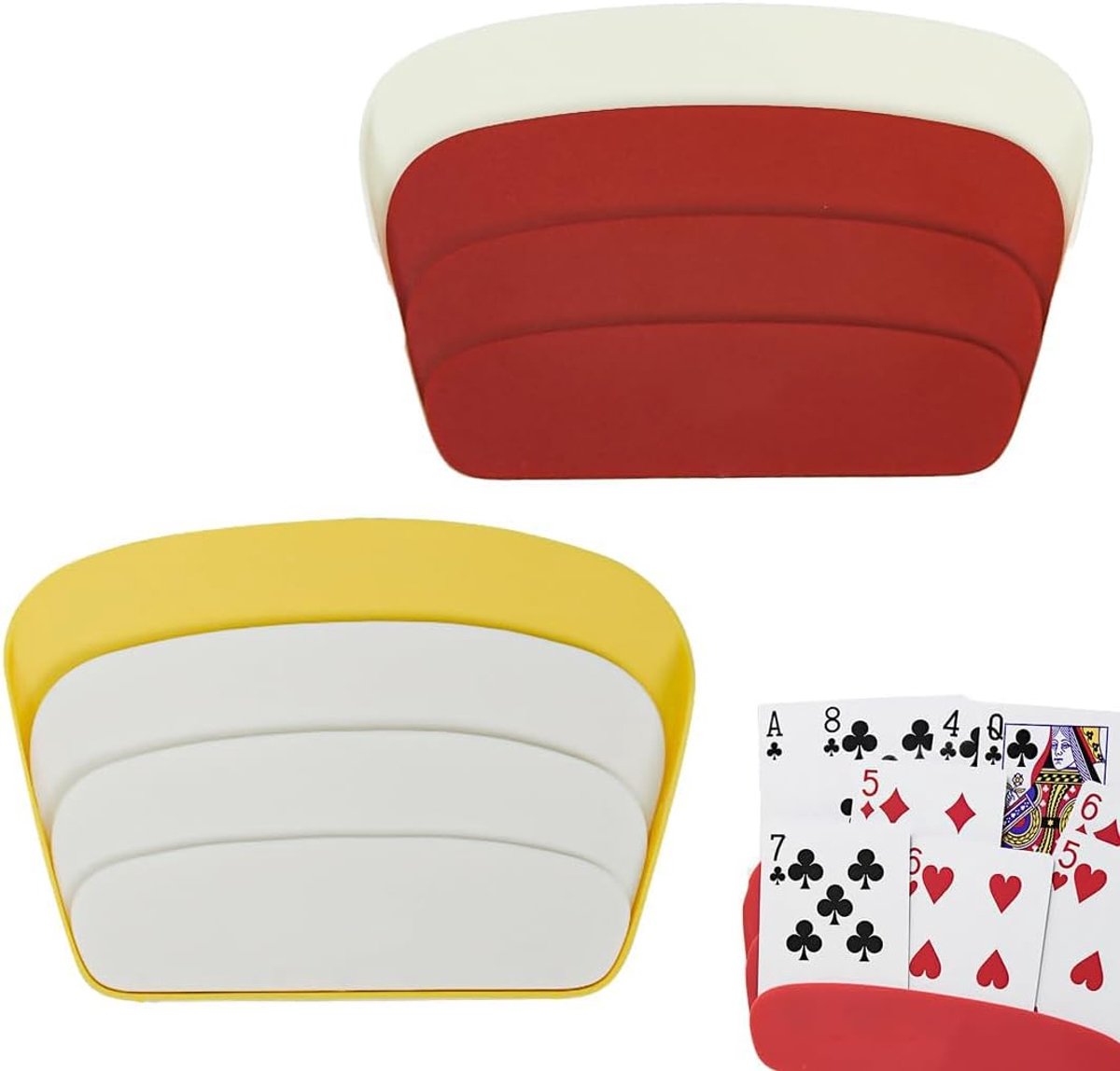 Speelkaarthouders 2 stuks - Handheld en desktop - Plastic - Makkelijk te gebruiken - Voor UNO, poker en bridge