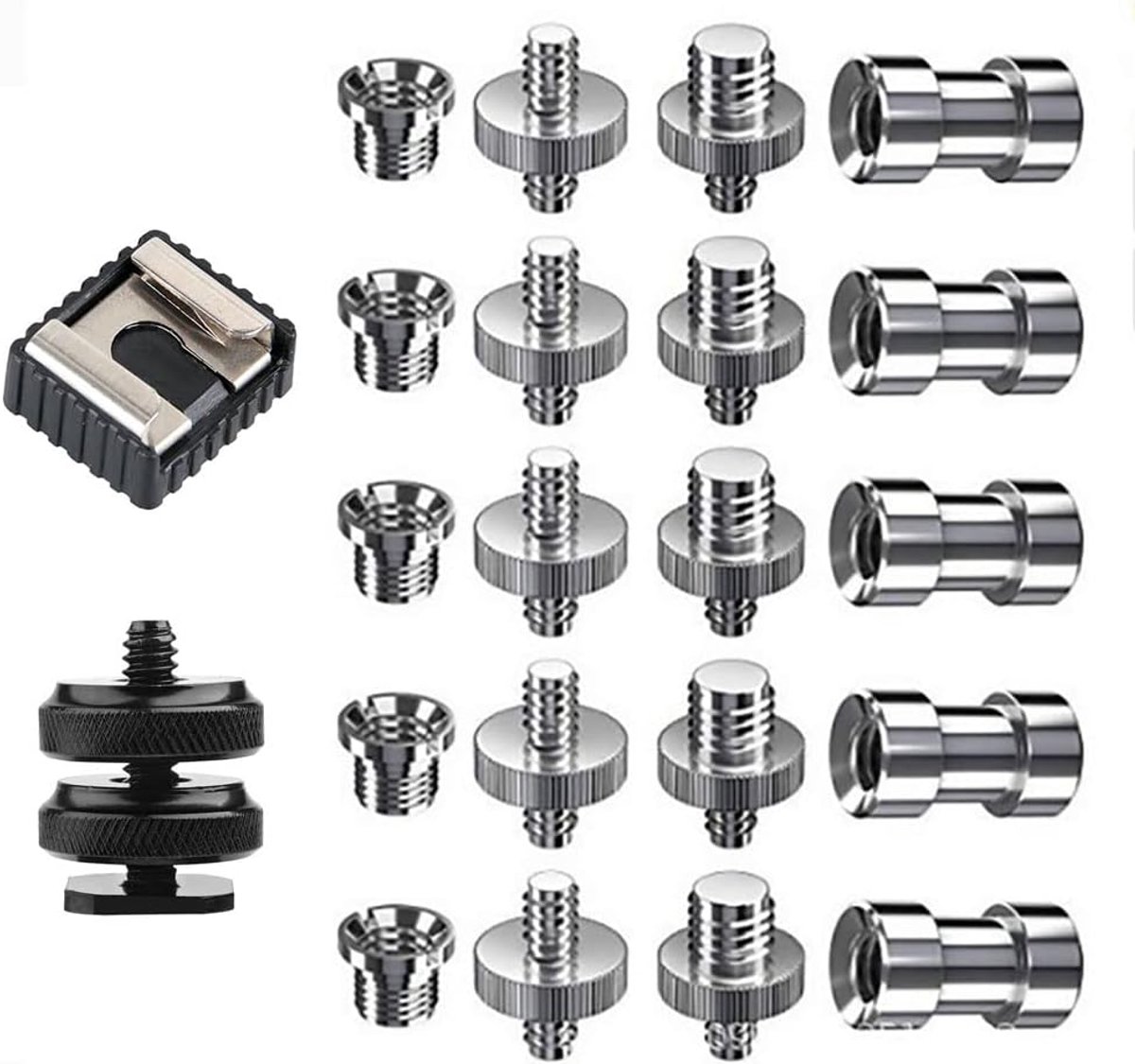 Camera schroefadapter 22pcs - 1/4 inch en 3/8 inch - converter - voor statief en monopod