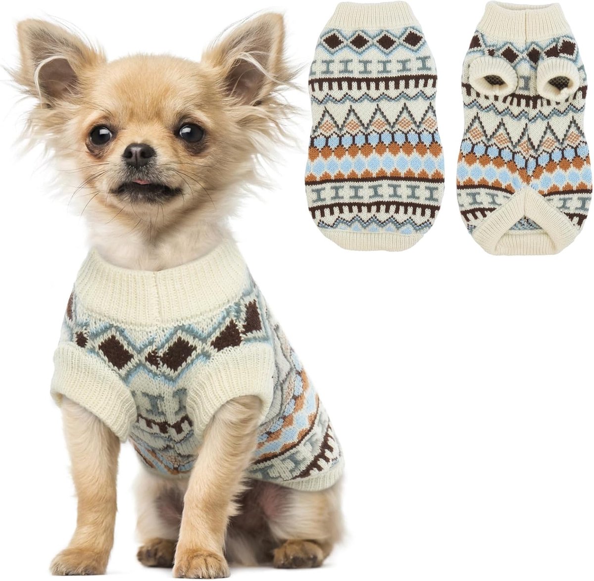 Tweepotige pullover katten teddy VIPs puppykleding kleine honden puppy's lente en herfst winterkleding (Small)