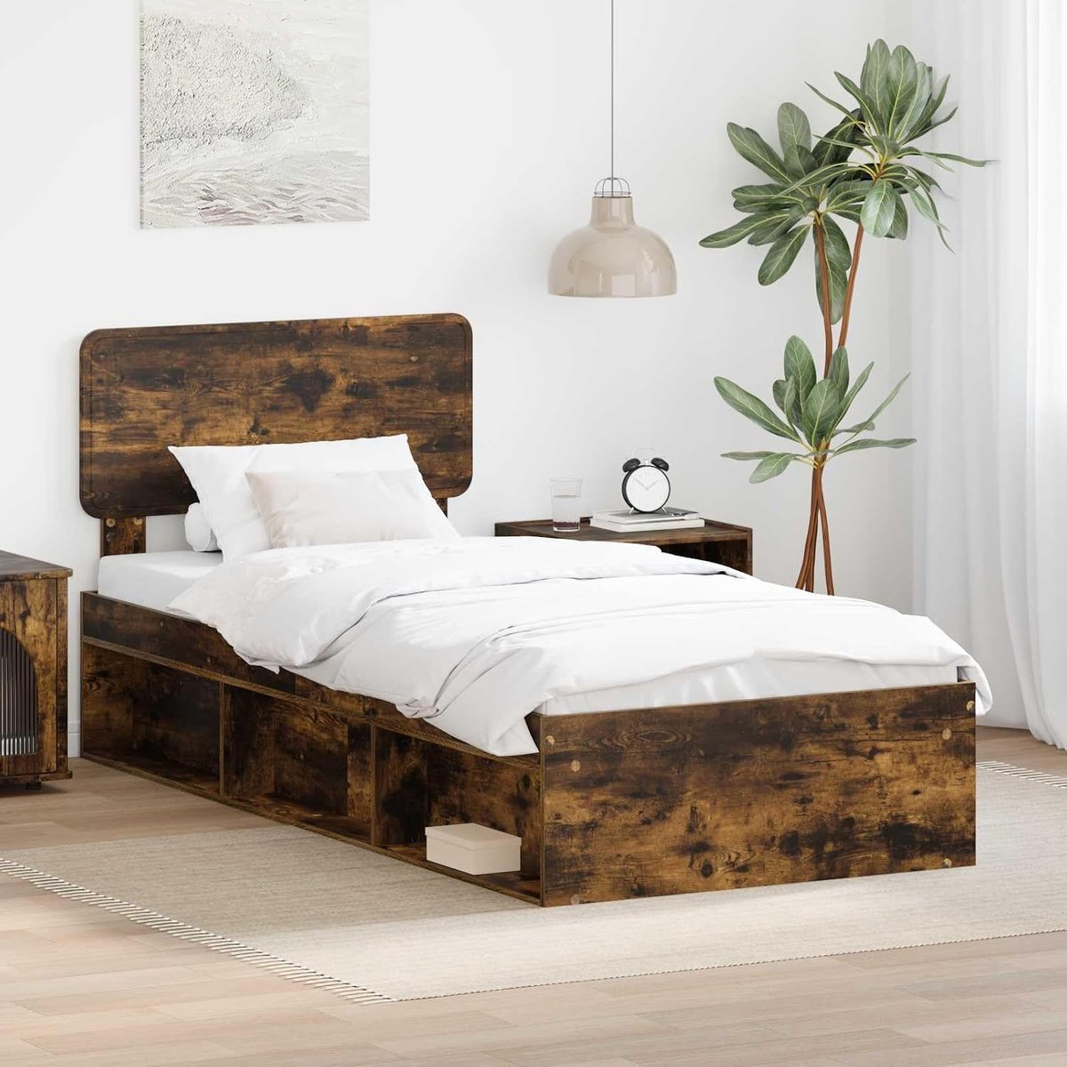Grenen Gerookt eiken modern rechthoekig 90 x 190 cm