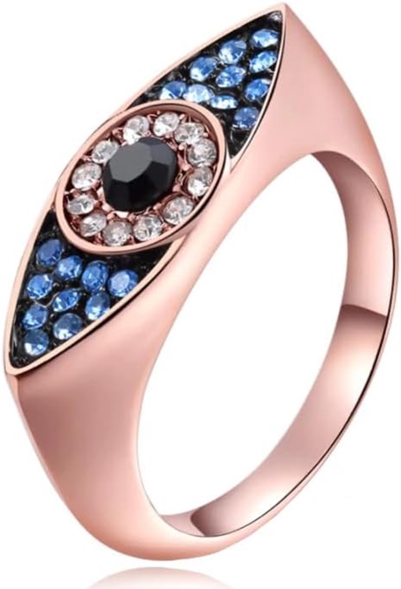 Ring Boze Oog Rose kleurig van met Zirkonia-17mm